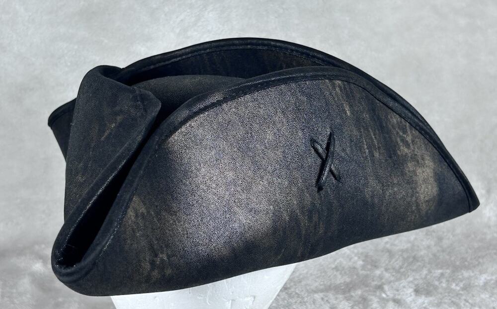 Brown Faux Leather Tricorn Pirate Costume Hat, Adult Unisex One Size Halloween